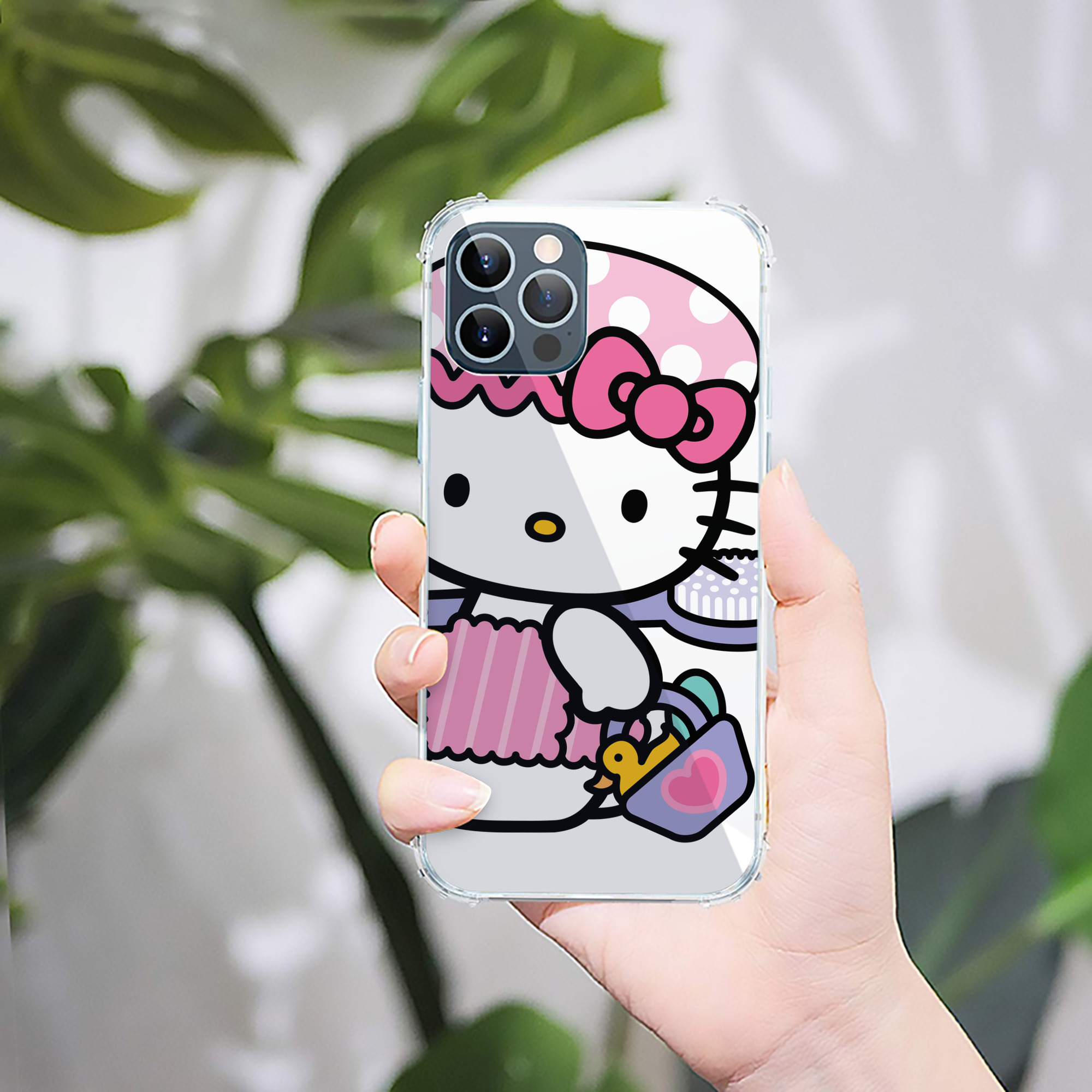 （画像用） Hello Kitty ハローキティ 【iPhone 12シリーズ対応】透明スマホケース（クリアソフトケース）